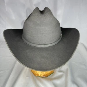 "Sombrero de vaquero Resistol The Challenger 5X fieltro de piel gris granito 55 6 7/8 4"" ala" - Imagen 1 de 12