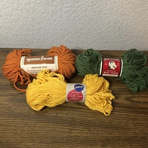 Vtg Lot of 3 Skeins Yarn Aunt Lydia Kentucky Soft Spun Heather Braid Medium - Picture 1 of 10
