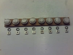 8 VINTAGE  AUTO OR MOTORCYCLE LICENSE PLATE FASTENERS, CLEAR CRYSTAL JEWEL - Picture 1 of 5