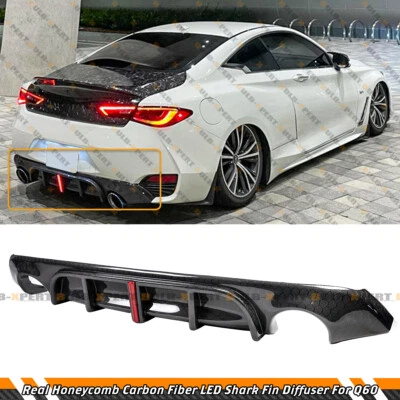 PARA INFINITI Q60 RS JDM 2017-22 LED PANAL FIBRA CARBONO PARACHOQUES TRASERO DIFUSOR Foto 1 de 4