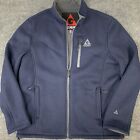 Gerry Waffle Knit Jacket Mens Size Xl Coat Full Zip Rib Knit Navy Blue Vgc