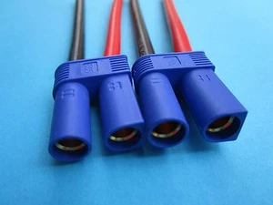 2 pcs SAE DC Power Automotive to EC5 Male Plug Connector Cable 10AWG 15cm New - Picture 1 of 3