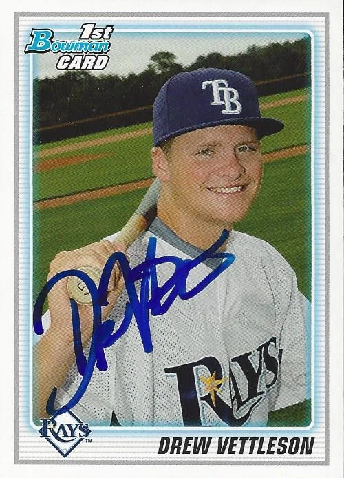 Drew Vettleson Tampa Bay Rays 2010 Bowman Signed Card  - Image 1 of 1