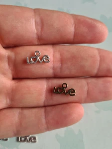 Mini 'Love' Letter Charms, 7x12mm, Silver/Bronze, Jewellery, Crafts UK Seller - Picture 1 of 12