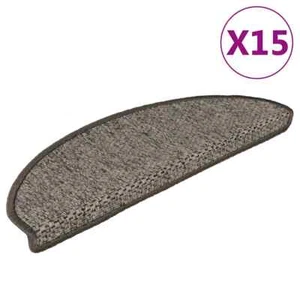 vidaXL Stair Mats Self-adhesive Sisal-Look 15 pcs 65x21x4 cm Brown Beige - Picture 1 of 8