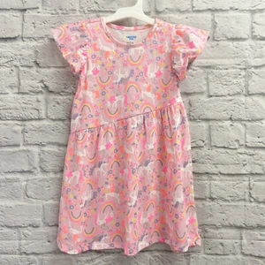 Lightning Bug Girls Dress Size 4 Cap Sleeve Pegasus Rainbow Glitter Pink NWT - Picture 1 of 6