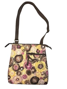 Donna Sharp Crossbody Handbag Women Becki Expression Purple Yellow Purse Bag - Picture 1 of 9