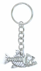 Bone Fish Keychain Pewter - Picture 1 of 1