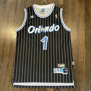 Orlando Magic Jersey McGrady XL +2 Adidas Black Pinstripe - Picture 1 of 9