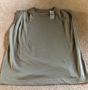LOFT Women's Size Petite Small Khaki Green Blouse NWT - Picture 1 of 8