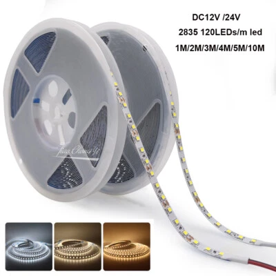 2835 LED light Strip DC24V 12V 120LEDs/m 8mm Width Flexible LED light bar 1M-10M