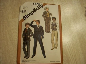 VINTAGE SIMPLICITY PATTERN - UNCUT, NEVER USED - BOY'S SIZE 12, WAIST 26" #5678 - Picture 1 of 2