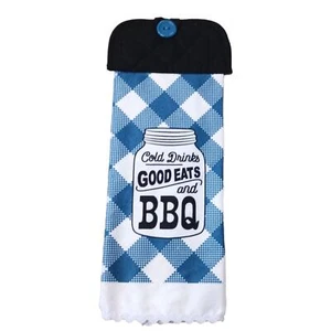 Kitchen Towel Home Decor Summer BBQ Handmade Blue Father's Day Gift - Picture 1 of 2