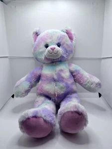 Build A Bear Workshop Plush Pastel Swirl Tie-Dye Kitty Cat Pink Purple Teal 2017 - Picture 1 of 9