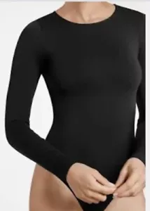 Wolford Womens Size XS Berlin Body Suit-Long Sleeve-Scoop Neck-Black - Picture 1 of 4