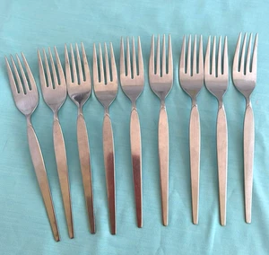 Oneida SATINIQUE 9 Dinner Forks Older Pattern Community Stainless Lot - Picture 1 of 6