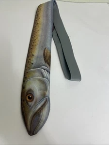 Ralph Marlin Walleye Fish Vintage 1986 Novelty Necktie Polyester Fathers Day - Picture 1 of 8