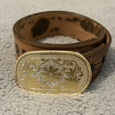 Cinturón Top Grano Cuero Tooled Personalizado "Shirley" Floral Mujer Talla 38 Foto 1 de 4