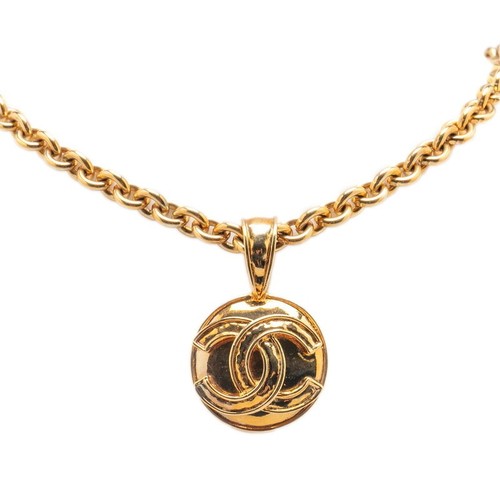 Collana CHANEL Vintage Catena Marca Coco Placcata Oro Donna Usata