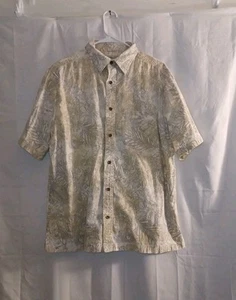 Men's Croft & Barrow Button Up Tropical Pattern Short Sleeve Shirt Sz L - Picture 1 of 8
