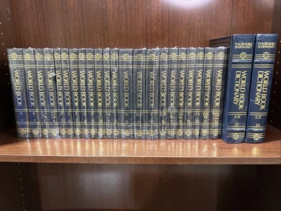 The World Book Encyclopedia, Dictionary & Yearbook 1988 HC Blue **COMPLETE SET** - Image 1 of 4