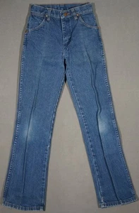 WL09473 GREAT **WRANGLER** BOTA CORTE PIERNA AZUL JEANS JUVENILES talla 12 DELGADO (msr 22"x28") - Imagen 1 de 6