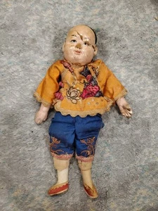 Vintage Japanese Doll With Embroidered Clothes For Restoration 14" - Picture 1 of 7