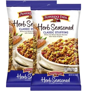 Pepperidge Farm Herb Seasoned Classic Stuffing 14 Oz Pack of 2 Bags - Picture 1 of 3
