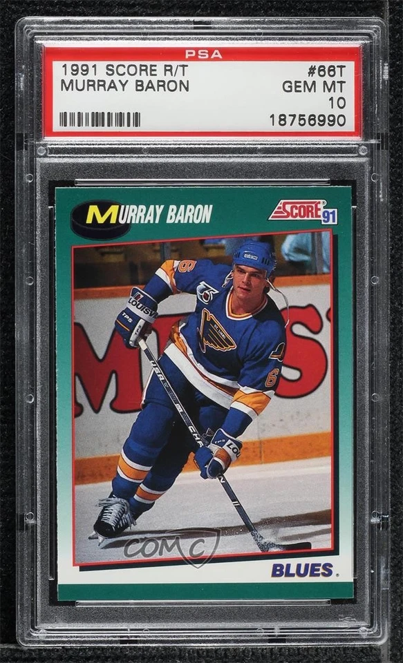 1991-92 Score Rookie and Traded Box Set Murray Baron #66T PSA 10 GEM MT - Image 1 of 2