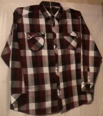 Mens Knockout Jeans 3XB Long Sleeve Shirt Button Front Multi-Color Plaid Cotton - Image 1 of 4