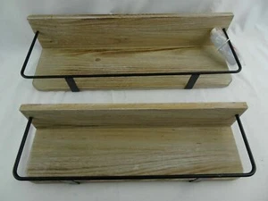Spiretro Floating Wall Shelves - Set of 2, Reclaimed Wood - Picture 1 of 3