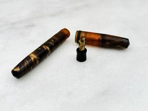 Wahl Oxford Marbled Gold And Brown Fountain Pen Select-O-Point Nib For Repair - Picture 1 of 3