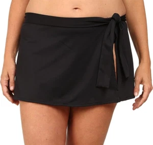 Tommy Bahama Black Plus Size 2X Banded Side Tie Skirted Swim Brief Bottom NWT - Picture 1 of 3