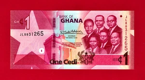 ONE (1) CEDI 2019 GHANA UNC NOTE (P-45a) Prefix 'JL' - Signature: Ernest Addison - Picture 1 of 2