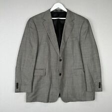 Arnold Brant Mens Blazer 48R Black Wool Bamboo Sport Coat Suit Jacket 2 Button
