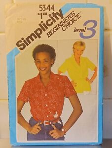 Whitney Houston Teen Model Simplicity Sewing Pattern 5344 Shirt 1981 Sz 20 Uc