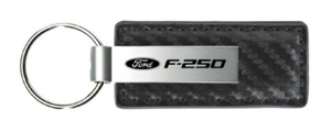 Ford F-250 Carbon Fiber Leather Keychain (Gunmetal) - Picture 1 of 3