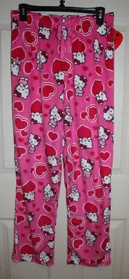 Nuevo con etiquetas Pantalones de pijama Hello Kitty Sanrio Corazones de San Valentín para mujer pequeños rosas para dormir Foto 1 de 3