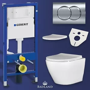 Geberit Duofix Vorwandelement WC Spülrandlos sitz Betätigungsplatte Komplett Set - Bild 1 von 7