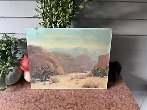 VINTAGE 20TH C OIL PAINTING DESERT SCENE CRESOTE LISTED ARTIST EDITH PURER AS I - Picture 1 of 18