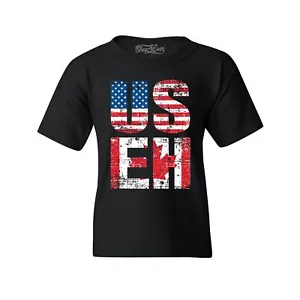 US EH American Canadian Flag Humor Youth's T-Shirt Canada Shirts - Picture 1 of 6