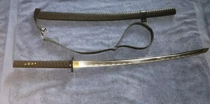 Katana Sword Leather With Strap 1060 Carbon Steel 1 Strap Ripped - Picture 1 of 4