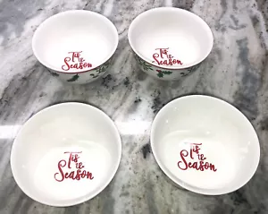 Juego de 4 tazones de cereal de sopa Royal Norfolk de 6"" Holly Berry Navidad-NUEVOS - Imagen 1 de 12