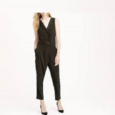  Mono JCREW 1 pieza Mameluco Verde Militar Carrera Cóctel Sin Mangas Talla 0 $168 Foto 1 de 3