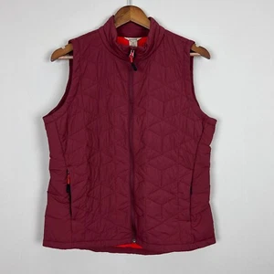 Duluth Trading Co Vest Womens Medium Maroon Agiloft Quilted Full Zip Pockets M - Picture 1 of 9