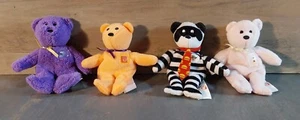 Mcdonald's Ty Beanie Babys 2004 Set 4 Shake Happy Meal Grimus Hamburglar Bären - Bild 1 von 5