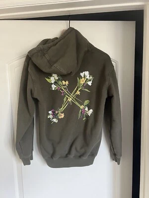 Off White Green Floral Hoodie Woman’s Small MSRP: $595 - Image 1 of 4
