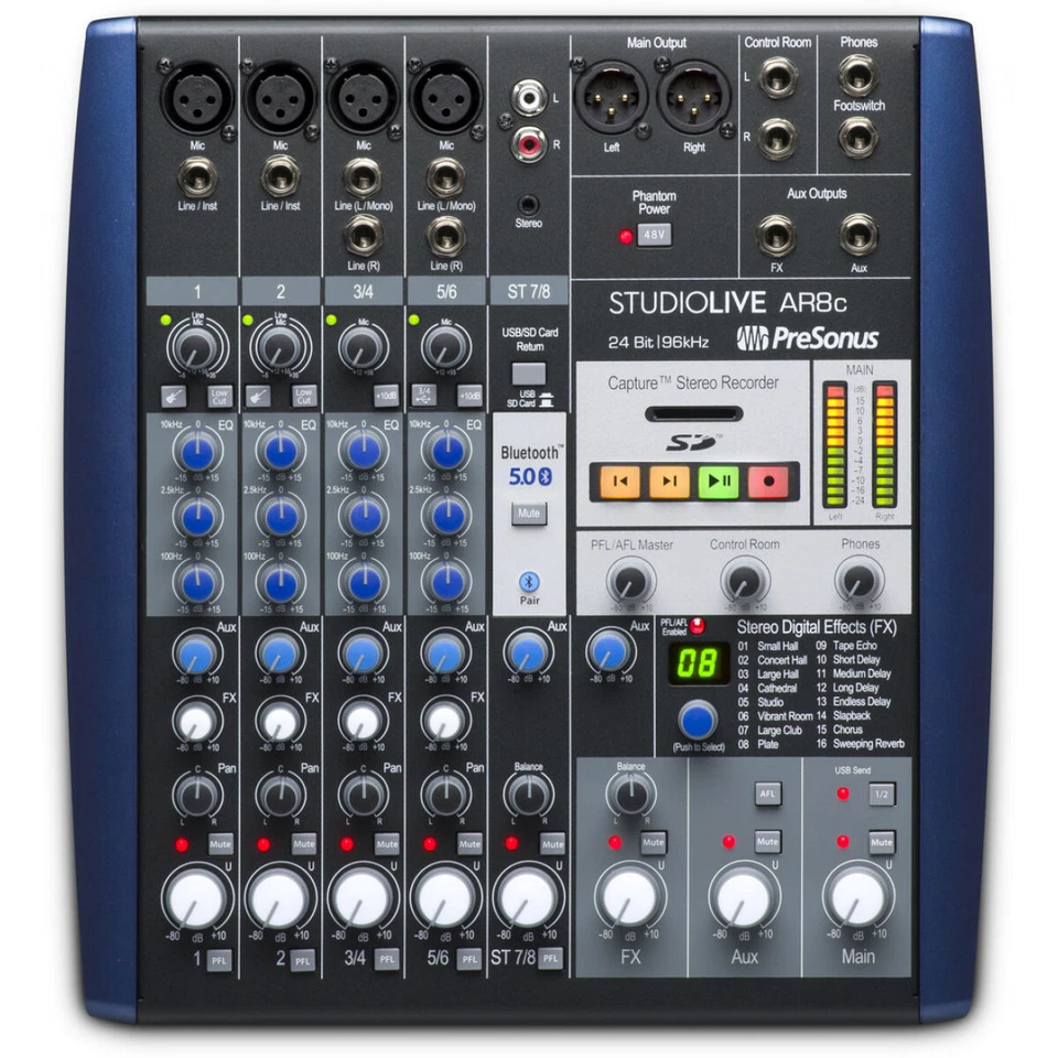 PreSonus StudioLive AR8c 8 channel USB C Compatible Audio Interface Analog Mixer - Image 1 of 4