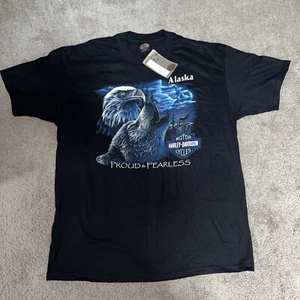 Vtg NOS 1997 Harley Davidson Proud & Fearless Kenai Alaska T-Shirt XL NWT - Picture 1 of 9