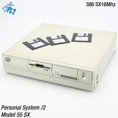 IBM PS/2 PERSONAL SYSTEM/2 MODEL 55 SX COMPUTER 386 SX 16MHZ COMPUTER PC SX16 - Immagine 1 di 4
